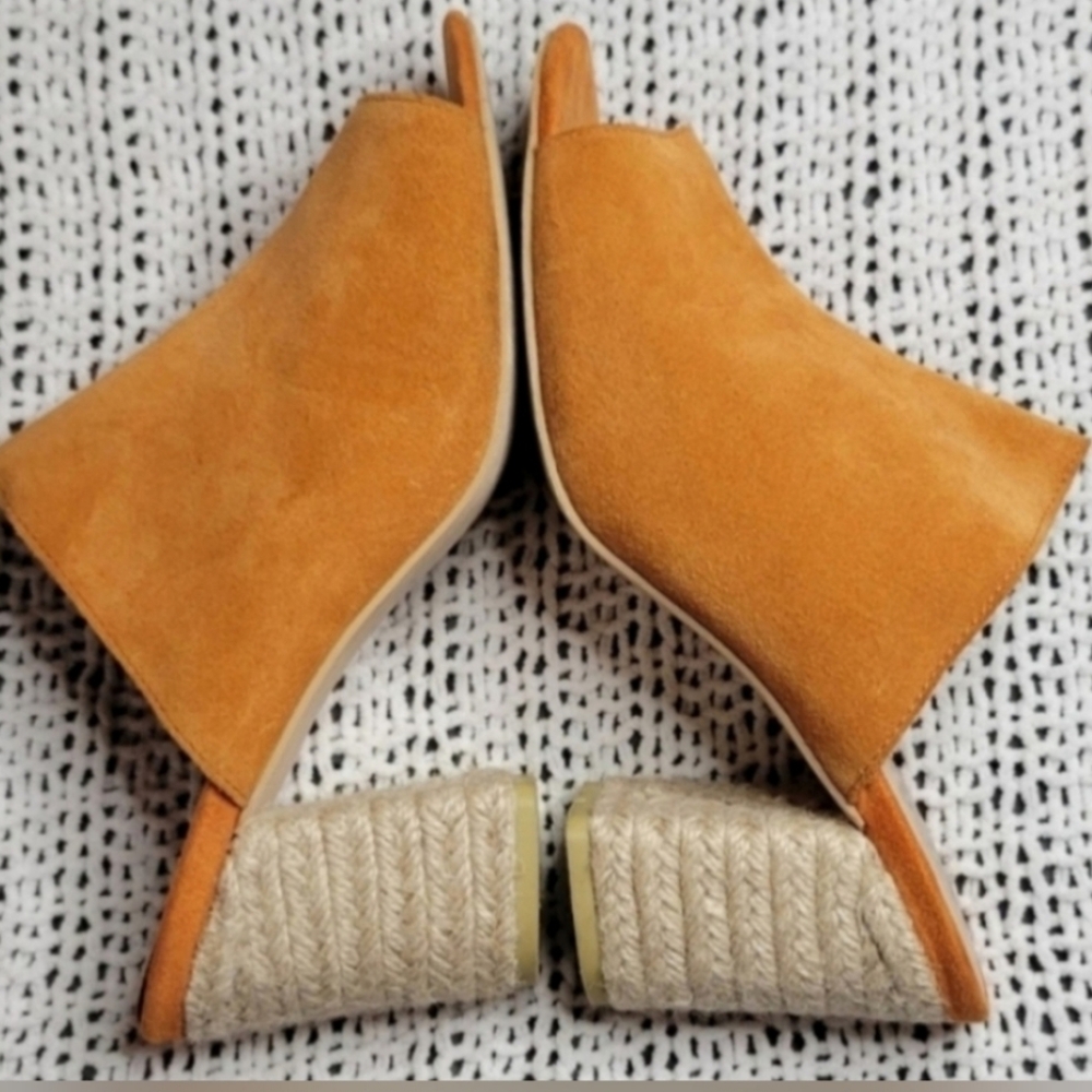 Sbicca Vintage Collection Suede Mule Sandal Jute Heel Size 9